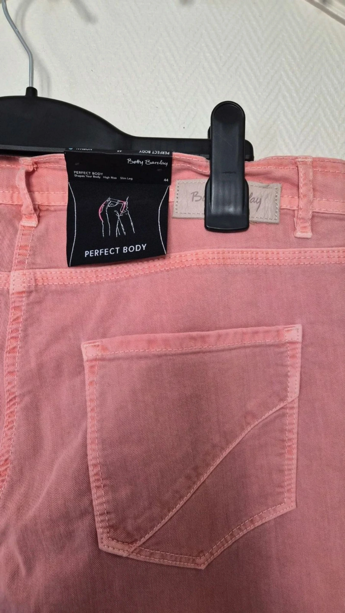Betty Barclay women's summer trousers salmon size 46, 89% cotton, new – photo 3
